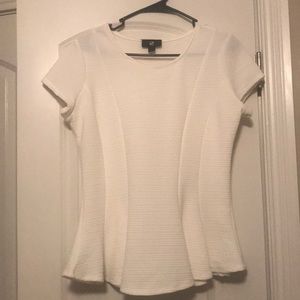 White peplum top